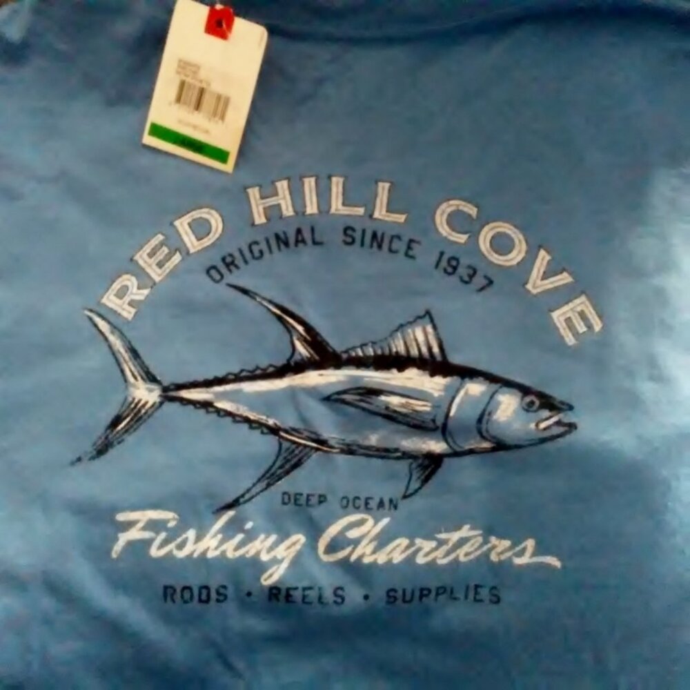 NWT IZOD Saltwater Relaxed Classics Blue Short Sleeve Men's T-Shirt Large